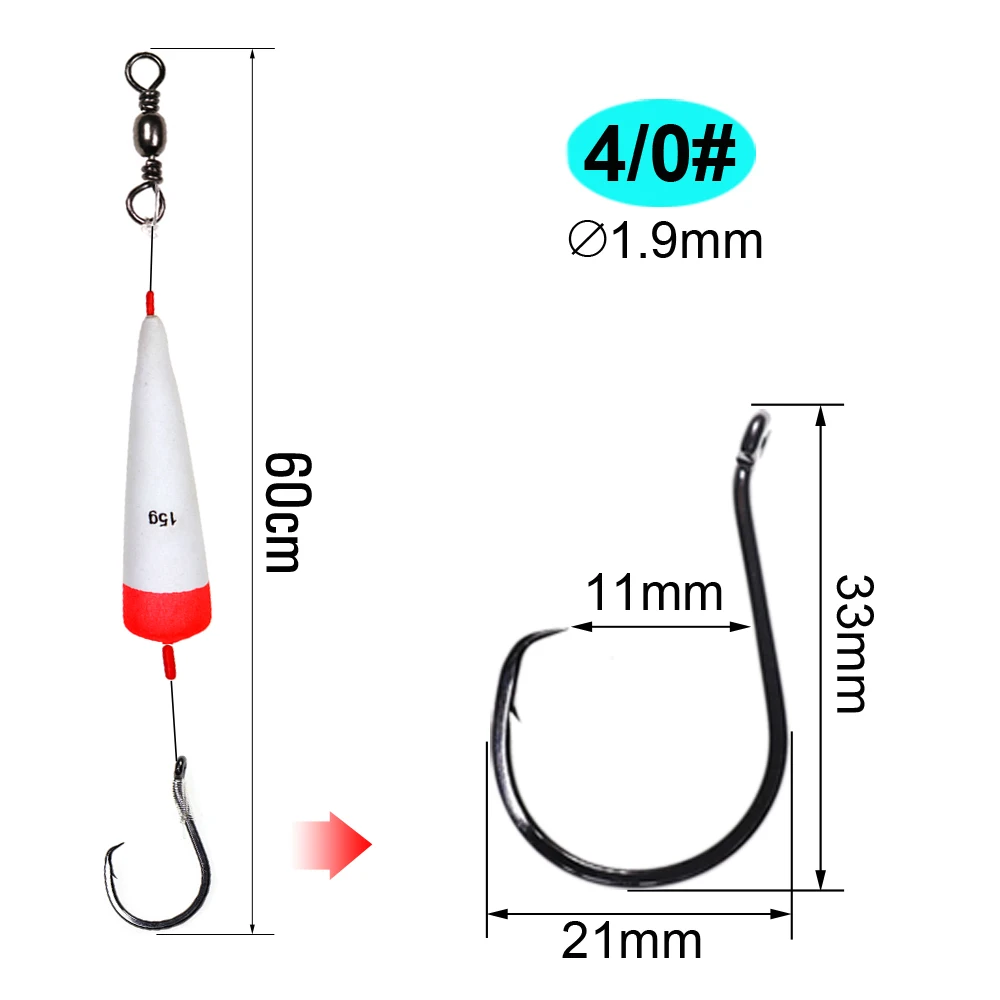 Anzuelos circulares Jig Head de cabeza plana para pez gato y carpa