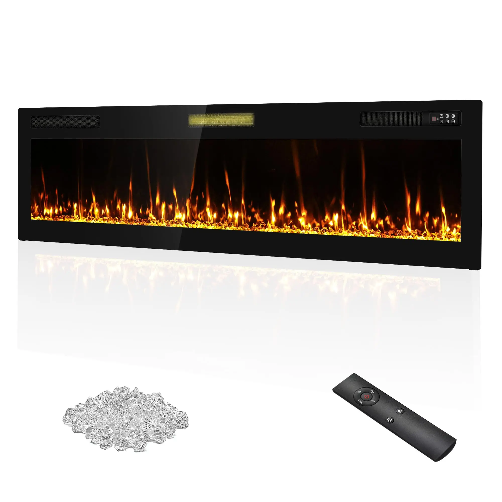 Electric Fireplace 72 Inch, Newly Ultra-Thin Fire Places Electric Fireplace Inserts Recessed and Wall Mounted Electric