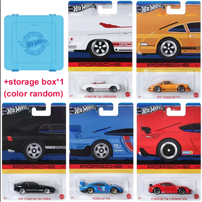 Original Hot Wheels Car Porsche Series Toys for Boy 1/64 Diecast Voiture Porsche 911 935 718 Cayman GT4 944 Turbo Birthday Gift