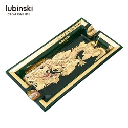 Lubinski High Quality Large Glaze Blooms Cigar Ashtray 2 Capacity with Gift Set