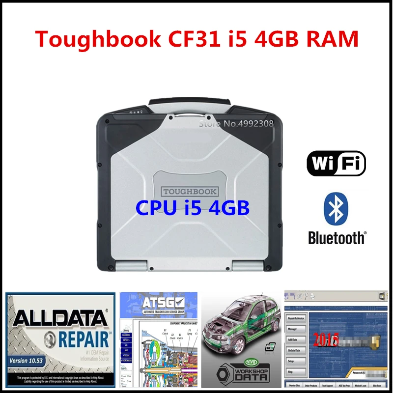 2024 Hot For Panasonic Toughbook CF31 CF-31 i5 4G Laptop with 1TB HDD Alldata,mitch..ll 2015,vivid 10.2,atsg 2017 Install well