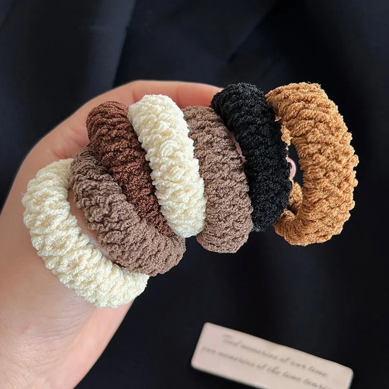 5pcs/Set High Elastic Hair Rubber Bands Casual Hair Ties Thick Hair Ropes Headdress For Women Female