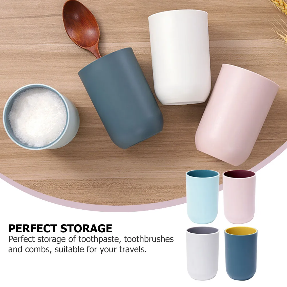 

4Pcs Washing Cups Mouthwash Case Toothbrush Storage Holder Travel Portable Lightweight Household Use Storage Box