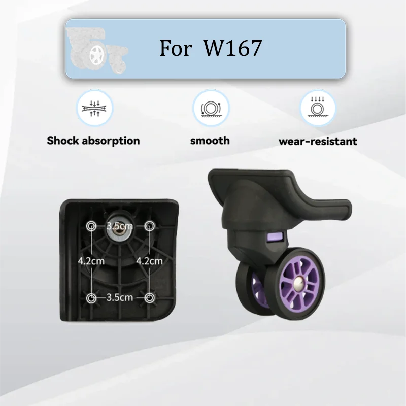 

For W167 Silent Luggage Swivel Wheels Durable Replacement Casters Fit Most Suitcases Anti-Scratch Repair Parts