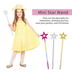 Varinha mágica para crianças ouro prata 13 polegadas estrela varinha de fadas princesa anjo varinha varas para meninas traje festa aniversário casamento