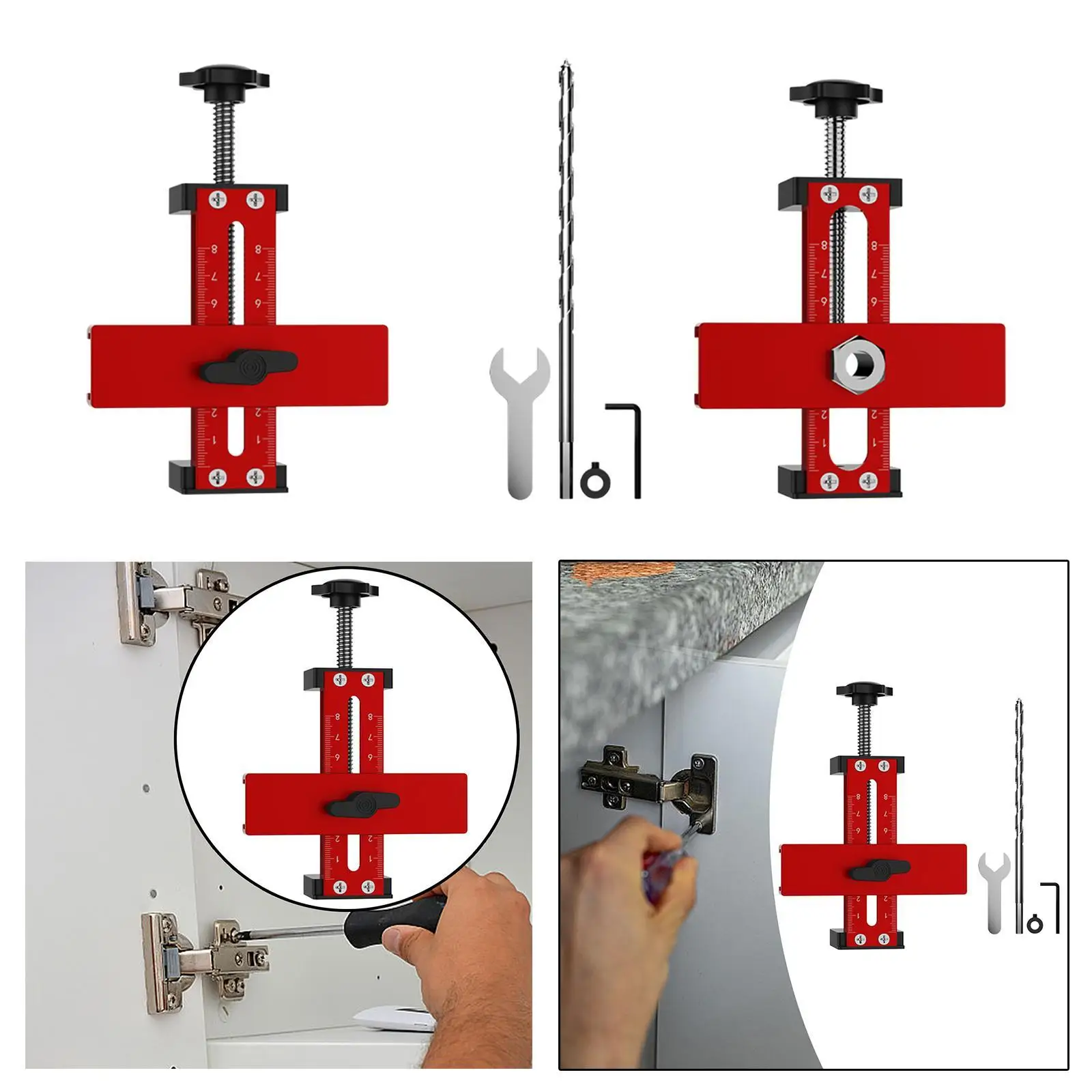 Cabinet Door Mounting Jig Multipurpose for DIY Projects Easily Adjustable Aluminum Alloy Cabinet Door Installation Position
