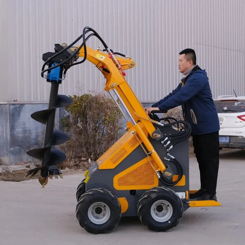 Wheel Tracked Skid Steer Loader Mini 380kg Skid Steer Loaders with Bucket Mixer Attachment New Construction Machinery Equipment