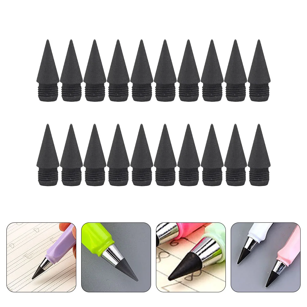 20 Pcs Replacement Pencil Tip Eternal Infinite Replaceable Tips Inkless Nibs Graphite Writing Child