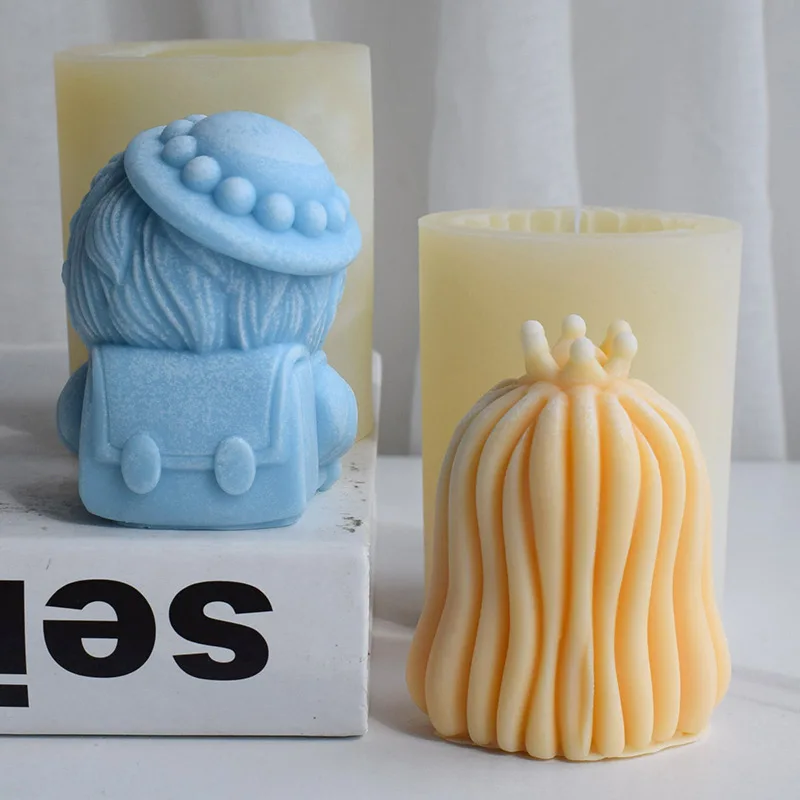 Moldes de silicona de dibujos animados 3D para niña, bricolaje, gelatina de Fondant para niño, decoración de pastel de Chocolate, herramientas para hornear, molde de resina de yeso y arcilla