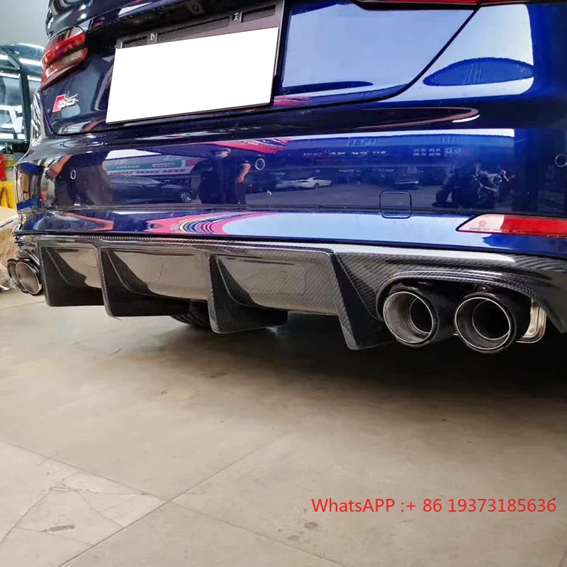 New Carbon Fiber Rear Lip Diffuser Bumper for Audi A5 S5 B9 2018-2020 Dry Fit