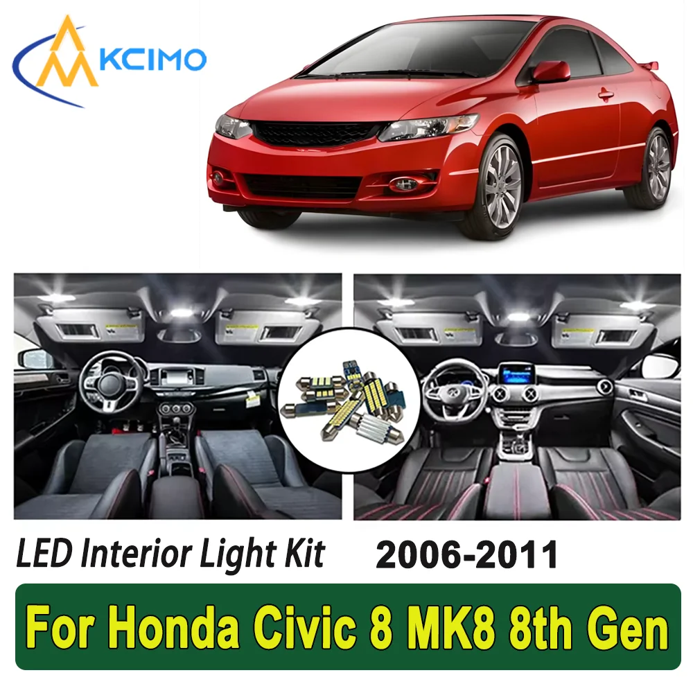 

New Light Bulb For Honda Civic 8 MK8 8th Gen (2006-2011) Premium Bright LED Interior Dome Map Trunk Light Kit Car Led Lamps Car