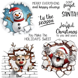 Mangocraft Christmas Santa Claus Snowman Cutting Dies Clear Stamp DIY Scrapbooking Metal Dies Silicone Stamp For Cards Albums