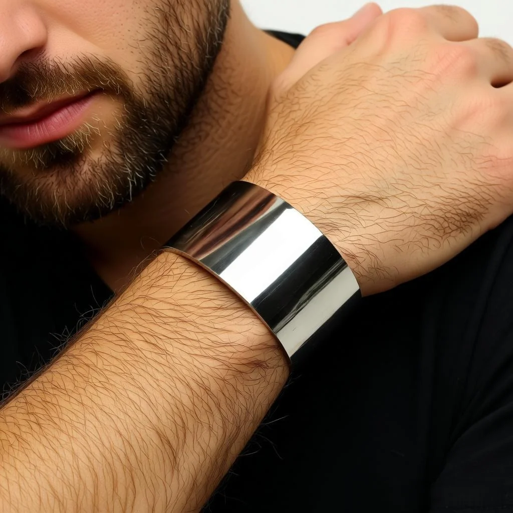 Stainless Steel Wrist Bangle Men Cuff Bracelet Fashion Jewelry - view 4