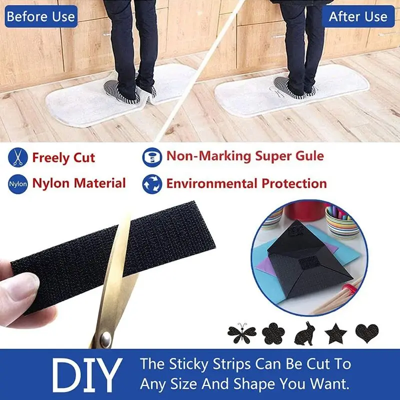 1 متر/5 متر خطاف لاصق ذاتي قوي وشريط حلقي مزدوج الوجهين الثقيلة الفيلكرو قفل الشريط عرض 20-50 مللي متر DIY بها بنفسك/الحرف اليدوية/الملابس