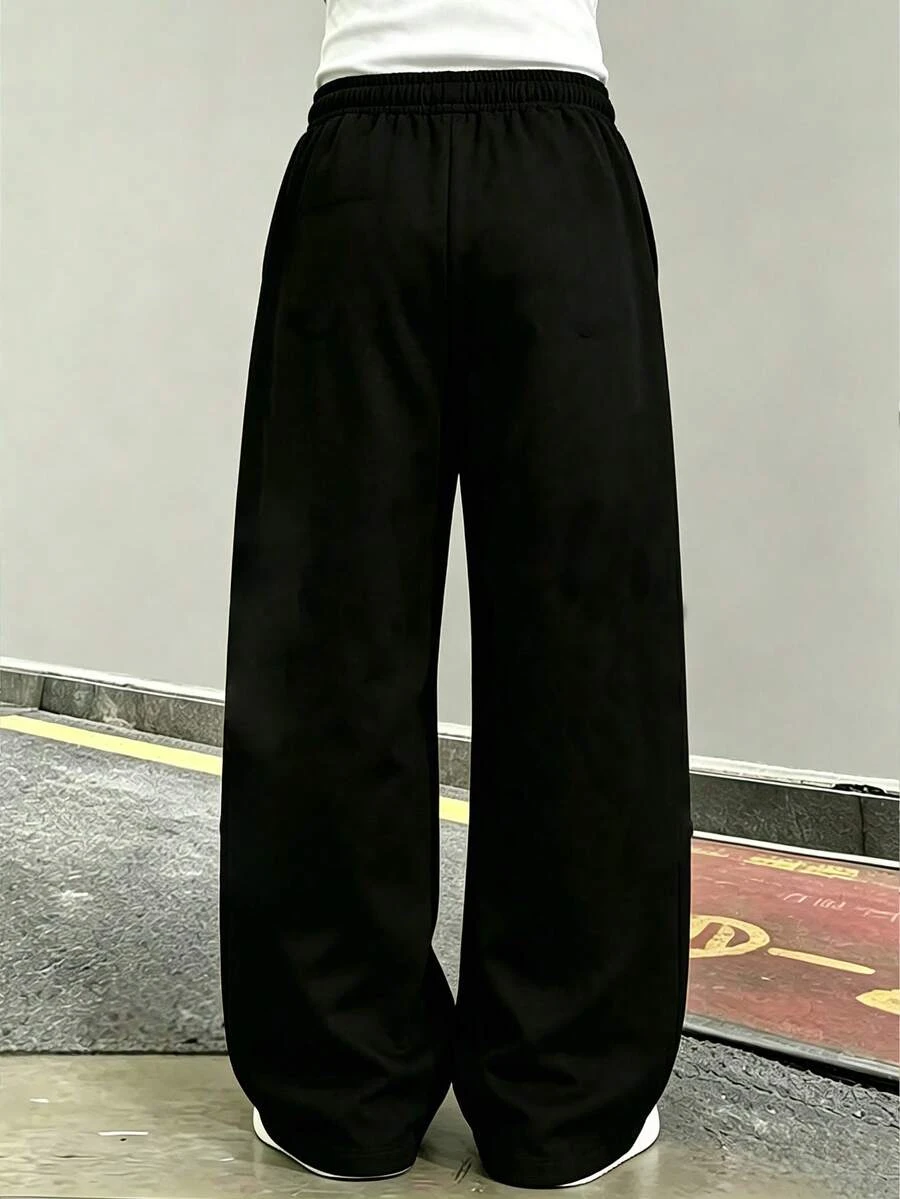 Men 3D Red Tribal Flame Print Quick Dry Wide Leg Pants Y2K Streetwear Elastic Drawstring Loose Casual Sport Long Trousers