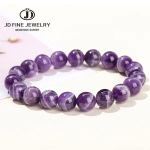 JD Natural Dream Lace Amethyst Stone Pulseras con cuentas de mujeres Mujeres Púrpura Cristal Energía Bead Bead Reiki Bangle Jewelry Regalo 12 mejores cristales naturales de ventas - №5