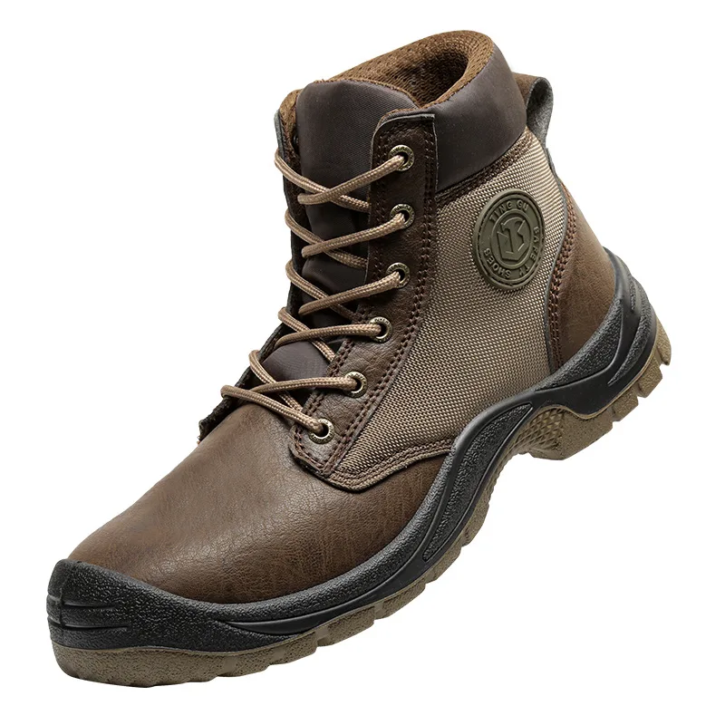 

Lynjacye Mid Cut Unisex Steel Toe Shoes Anti Impact And Anti-Puncture Outdoor Adventure Hiking Tactical Boots Size 36-47