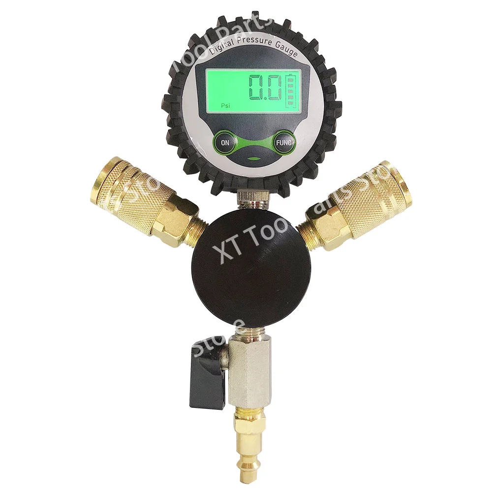 Tire Inflator 4 Port Air pneumatic Valve Manifold Gauge For Car Trucks Tire Pressure Equalizer Air Hose Splitter