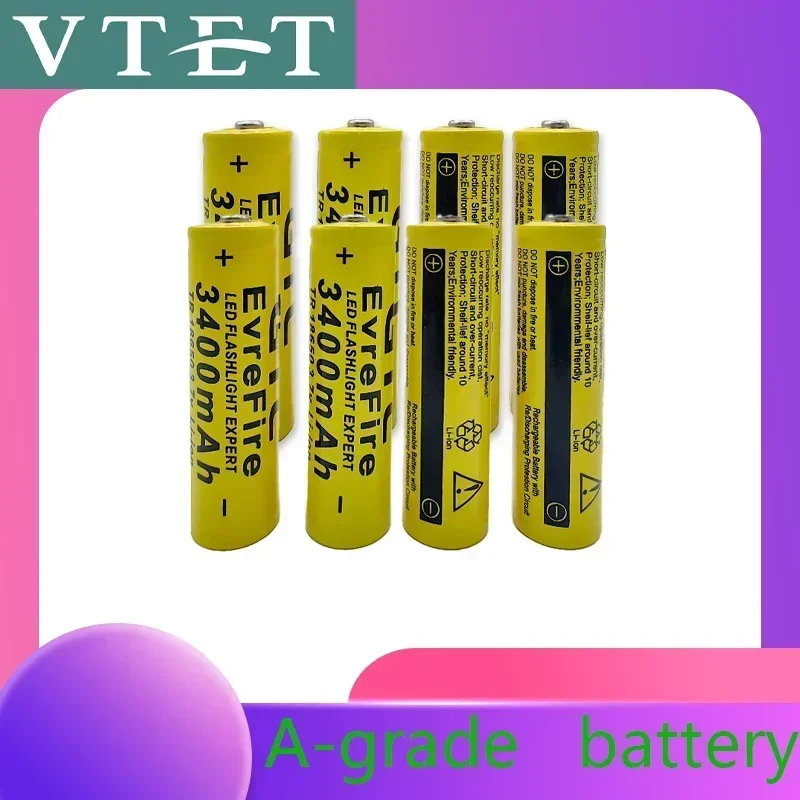 2024 New18650 3.7V 3400mAh Rechargeable Battery for Flashlight Torch Headlamp Li-ion Rechargeable Battery Drop