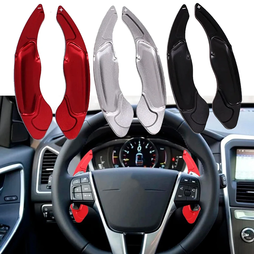 

Aluminium Refit Steering Wheel Shift Paddles Shifter Extension for Volvo S60 V40 XC60 T5 T6 S80 XC70 V40 V60 2014-2017