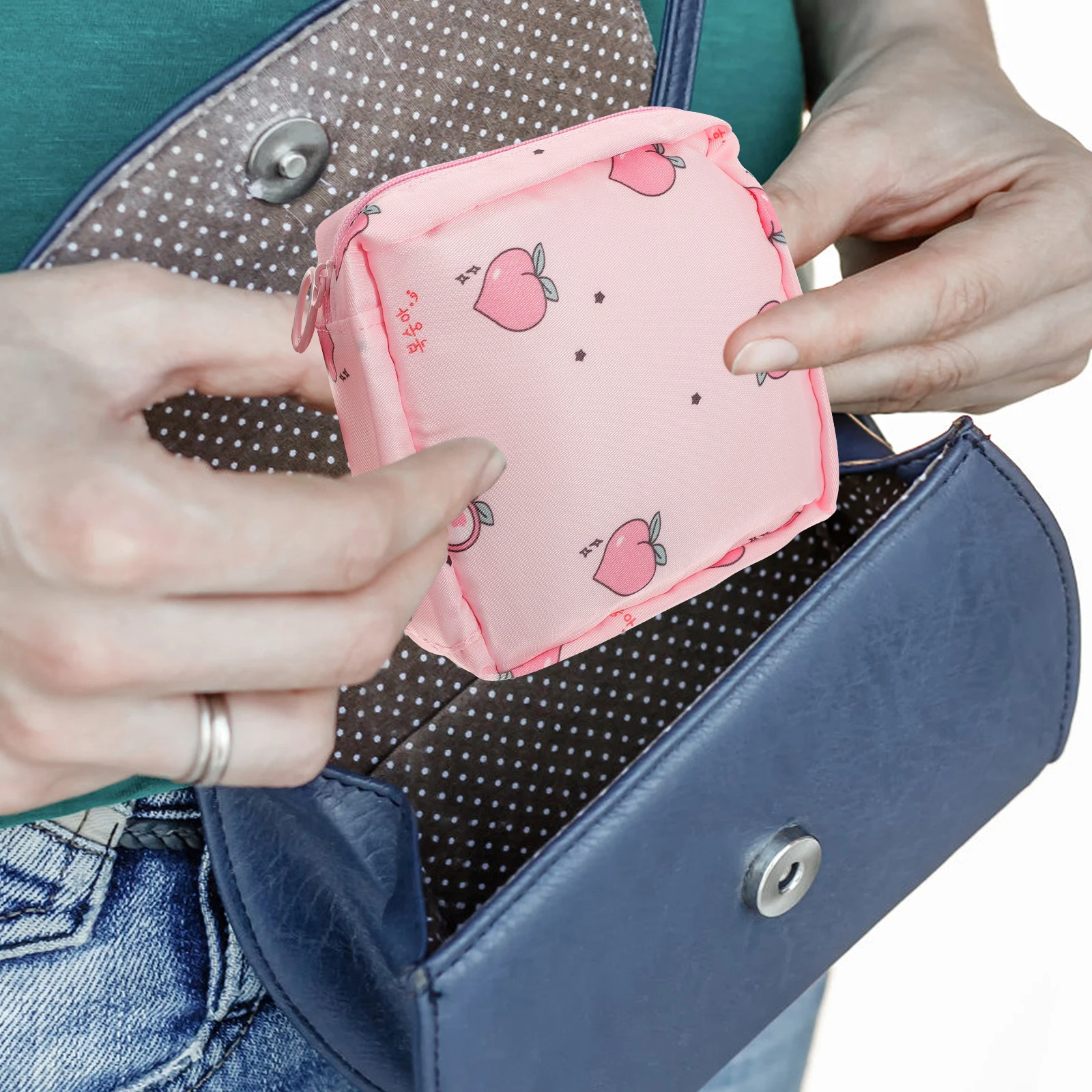 

2 PCS Storage Bag Sanitary Napkin Menstrual Period Bags Pads Organizer Pink Travel