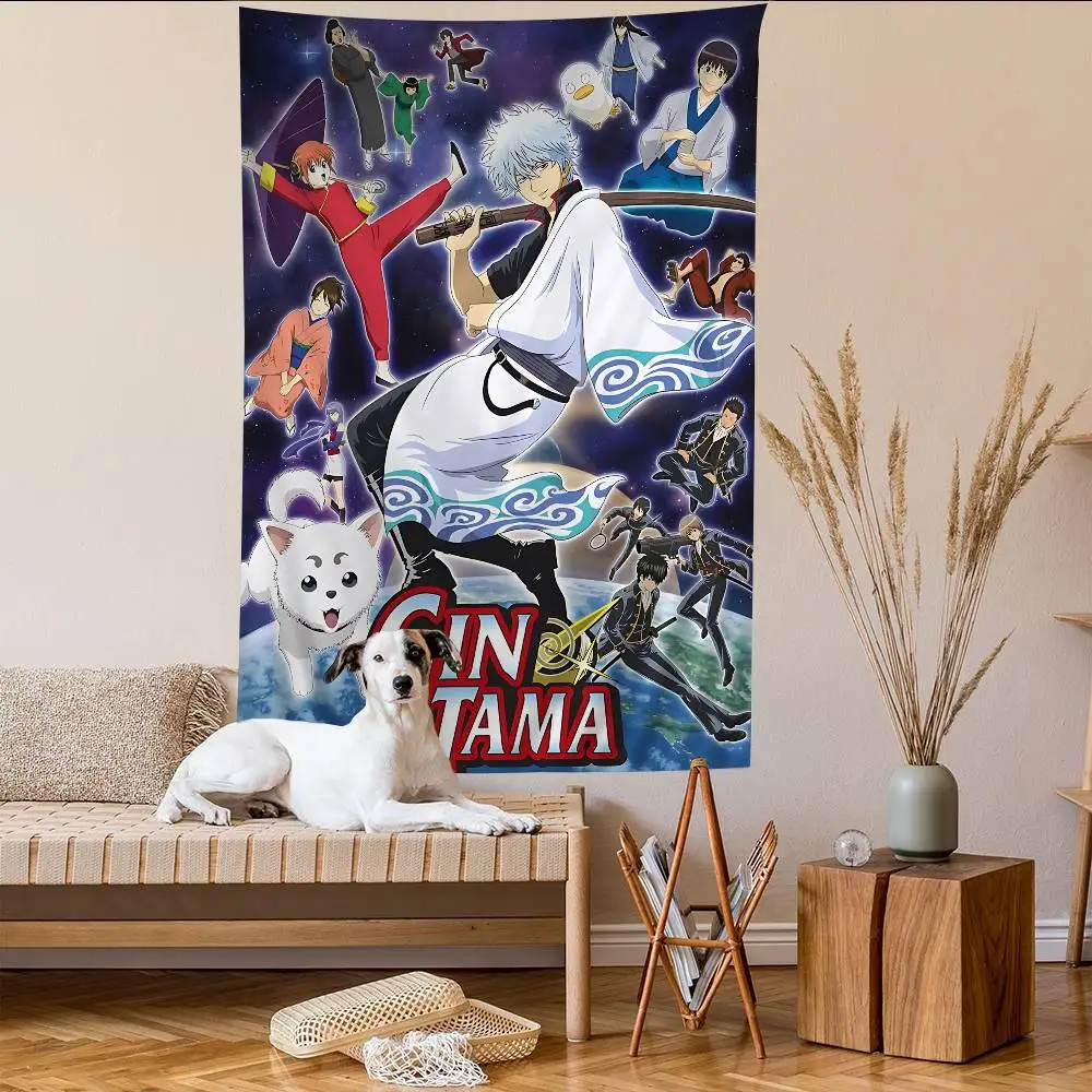 GINTAMA Funny Comedy Anime Cartoon Tapestry Art Science Fiction Room Home Decor Wall Hanging Home Decor