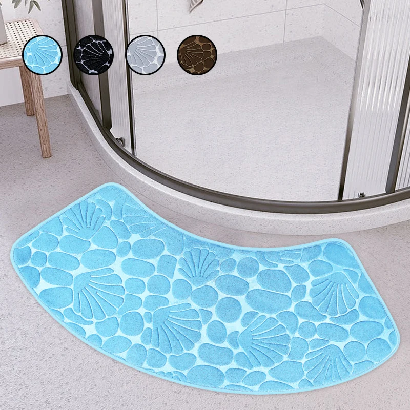 滑り止めの湾曲したフットマット,シャワーマット,シェルとペブル,バスルーム,トイレ