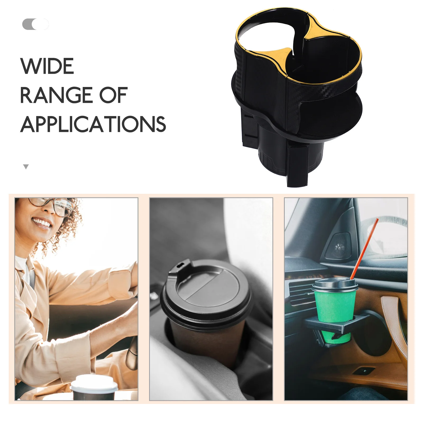 

Car Cup Holder Dual Expander 2 in 1 Rotatable Water Holder Bracket Durable ABS for Vehicle Use Car Accessories