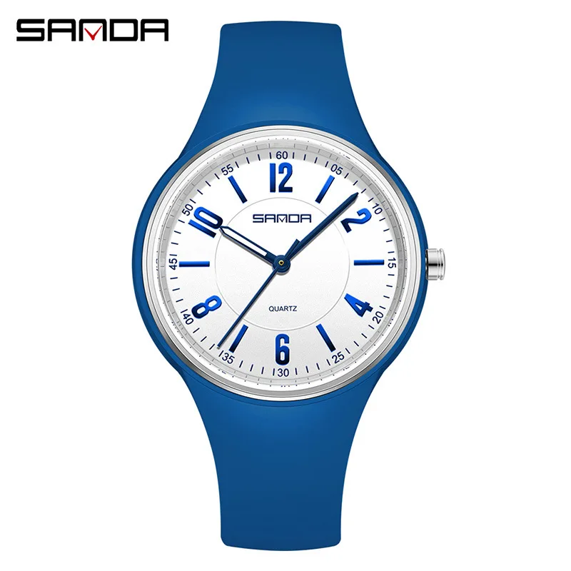 SANDA 6295 Fashion Quartz Watch Men's and Women's Simple Large Dial 3ATM Waterproof Lightweight Luminous Display Student Watch