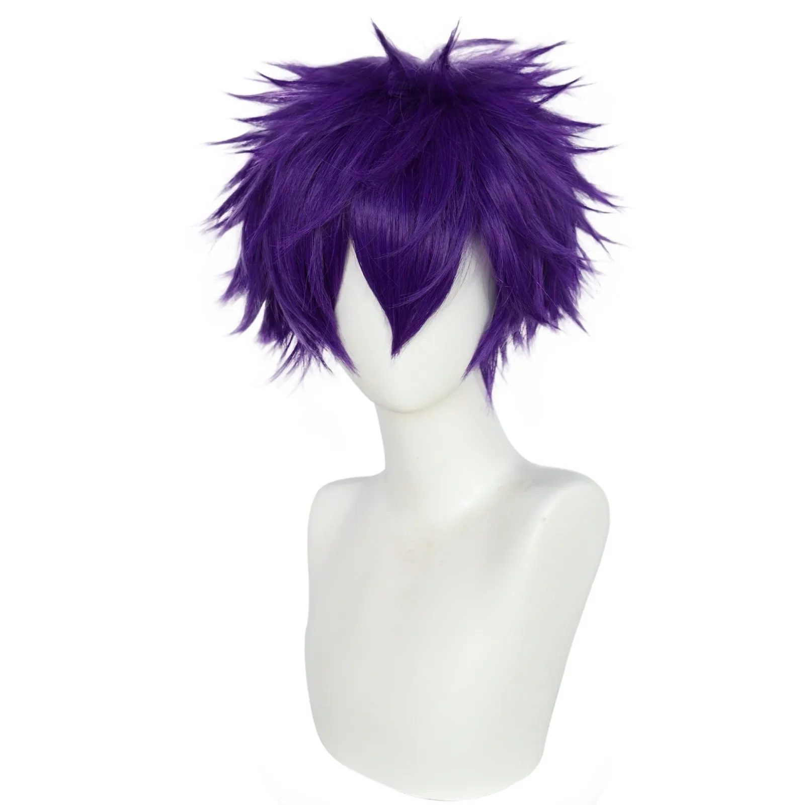 10Inch Synthetic Short Purple Straight Men's Cosplay Halloween Christmas School Thanksgiving Day