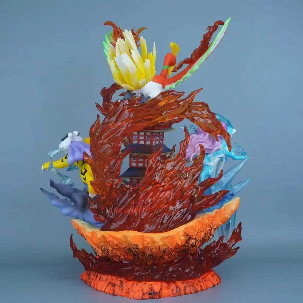 Estatua de Pokémon de Anime, tres bestias sagradas, Raikou Entei Suicune, figura de acción de PVC, modelo de juego coleccionable, juguetes para niños, regalos de muñecas de 40cm