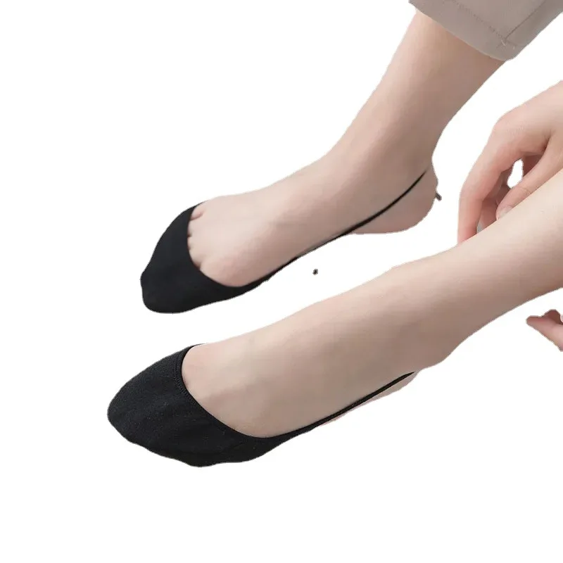 5 Pairs Fashion Spring And Summer Non-slip High Heels Invisible Shallow Forefoot Half Socks Women\'s Ship Socks Cotton Socks