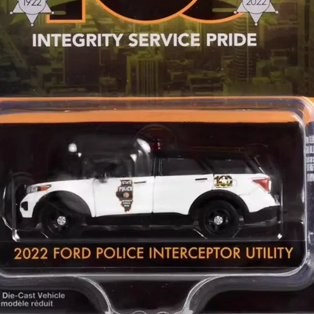 

1: 64 2022 Ford Police Explorer Illinois State Police Car 28100-F Усовершенствованная модель автомобиля Коллекционные предметы