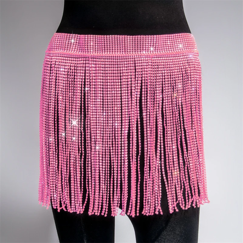 Frauen Rock Quaste Sexy Bauchtanz Kostüme Diamant Gürtel Mode Kunst Nachtclub Bar Leistung Funkelnden Bauchtanz Kostüm – Detail 13