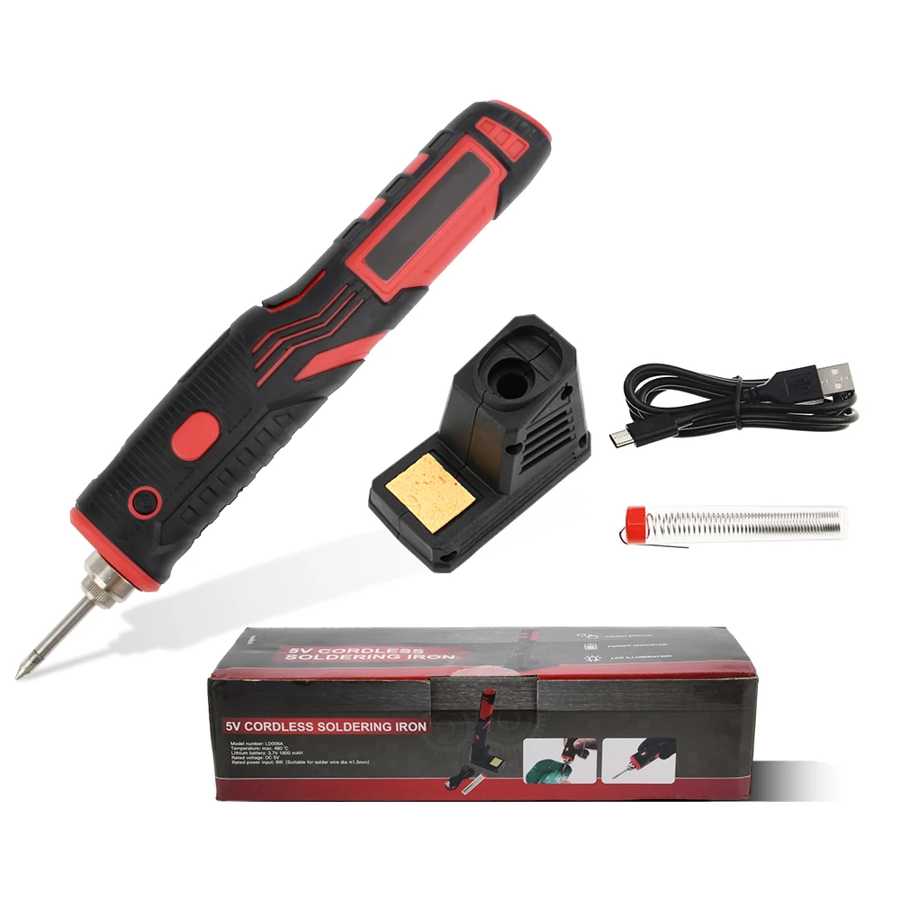 

Cordless Electric Soldering Iron Kit 480℃ 1800mAh Rechargeable Soldering Tool Professional Portable Welding Tool