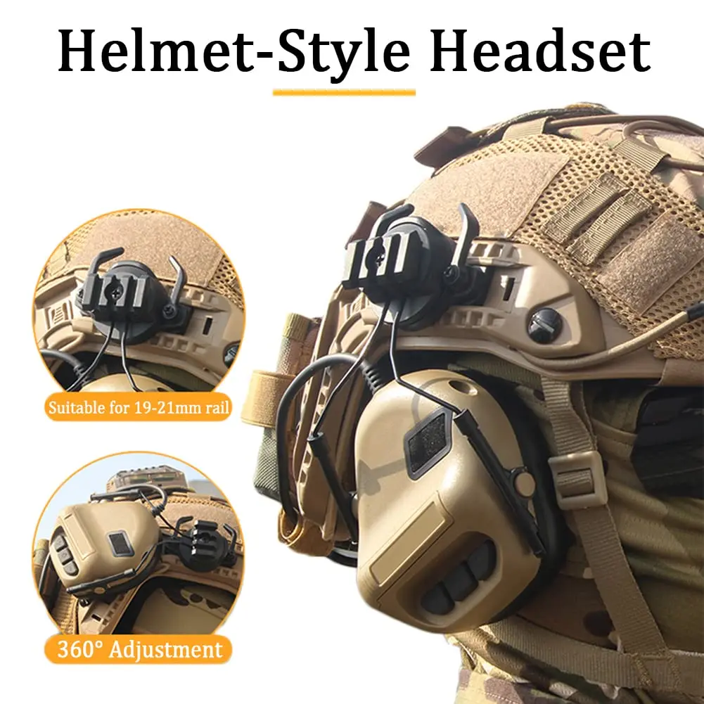 FAST Airsoft Helmet Set, with Four Eyes Telescope Model and Soundproof Headphones, Flashlights, Goggles, Signal Lights Etc