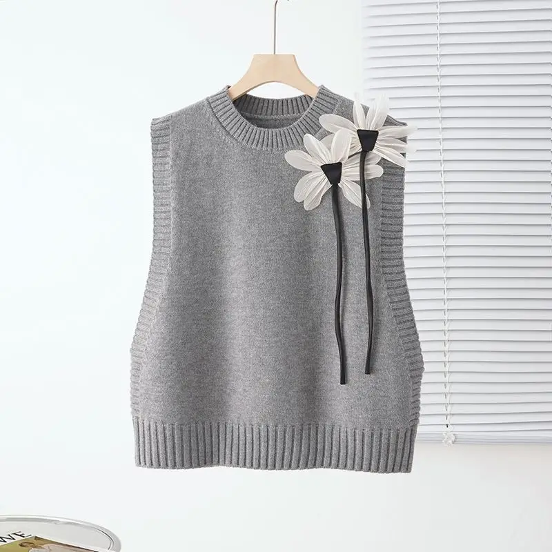 Knitted Vest for Women\'s Outerwear Autumn Wear 2023 New Loose Design Feeling Niche Sleeveless Sweater Camisole