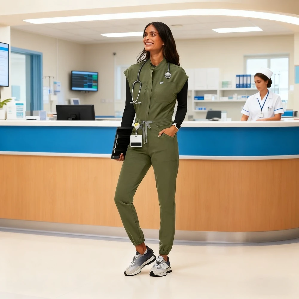 

Zip-Front Coverall - Premium One-Piece Gown with European Standard Design