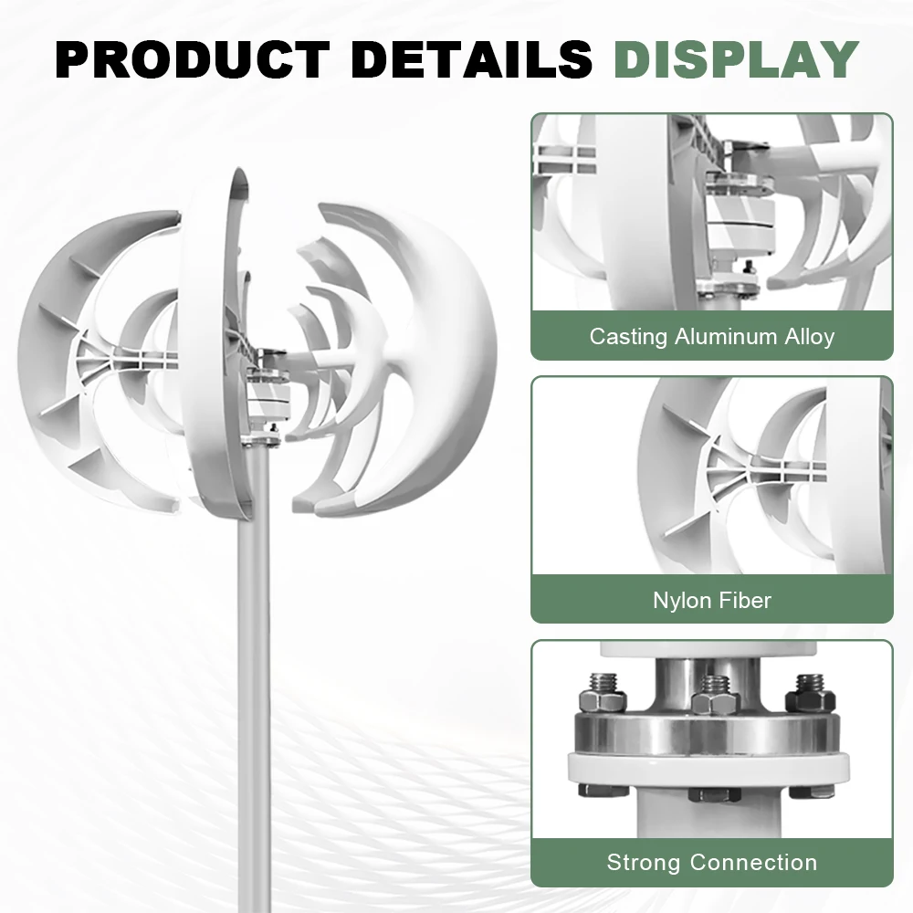 3000W Wind Turbie Generator 12V 24V 48V With Free MPPT Controller PV Solar Panel Off Grid System Free Energy 220V For Home