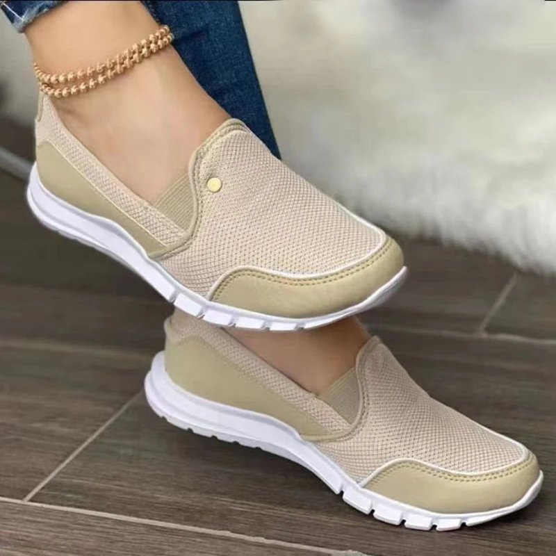 Summer Women Flats Shoes Breathable Female Casual Sneakers Plus Size Sport Shoes Anti Slip Tennis Shoes