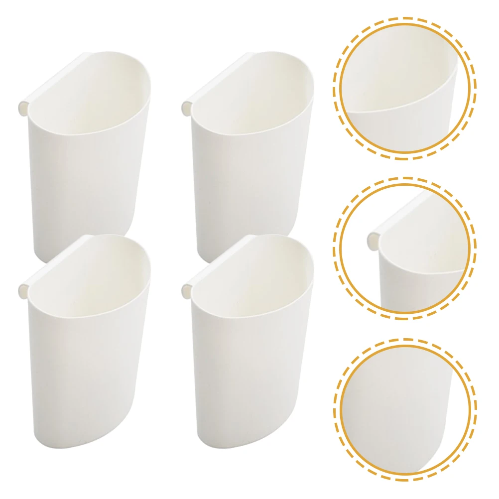 

4pcs White Storage Hanging Basket Small Baskets Organizer Cart Mini Pp Rolling Accessories Cart Hanging Bucket Salon Storage