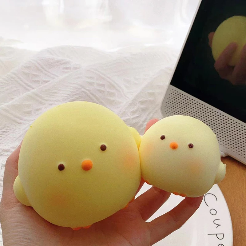 1 pz simpatico cartone animato rotondo pulcino giallo rimbalzo lento giocattoli di decompressione giocattoli antistress cartone animato Kawaii regalo per bambini