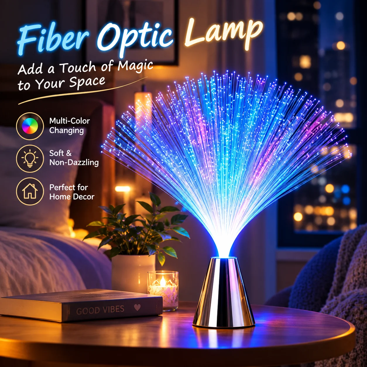 LED Fiber Optic Lamp Multicolor Star Sky Light For Holiday Wedding Optic Fiber LED Night lamp Decorative Lights