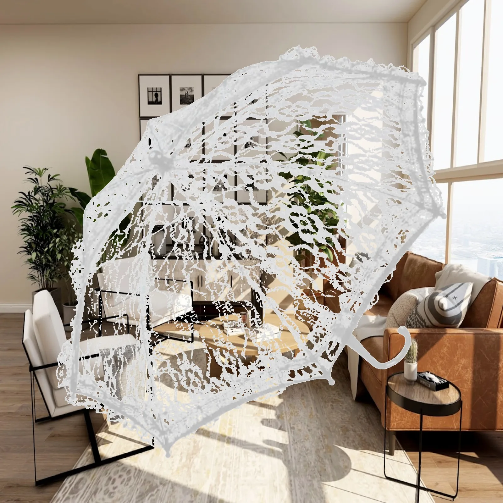 

Kids Decor Lace Wedding Umbrella Dia 20inch Bridal Small Parasol Romantic for Dance Ball