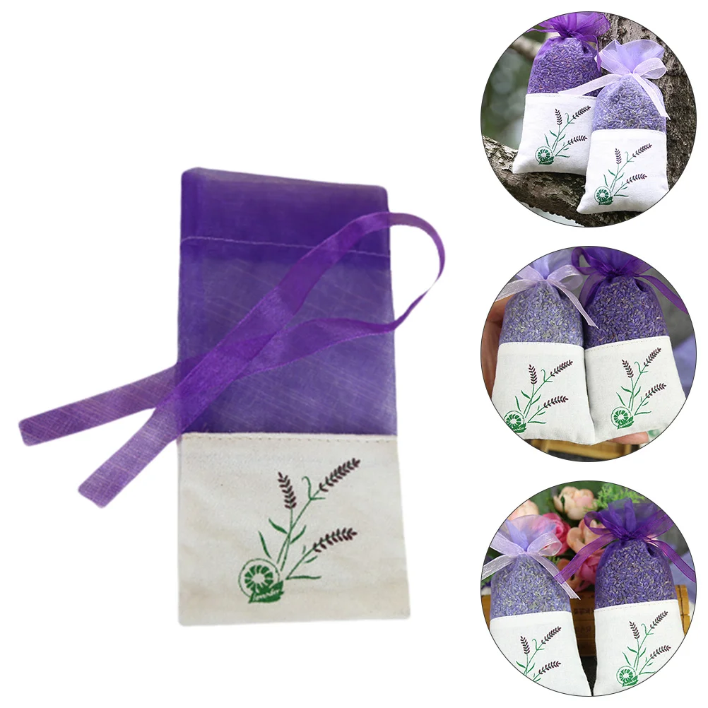 

12 Pcs Nozzle Herbal Sachet Bag Mini Empty Drawstring Organza Pouch for Purple Mesh Gauze