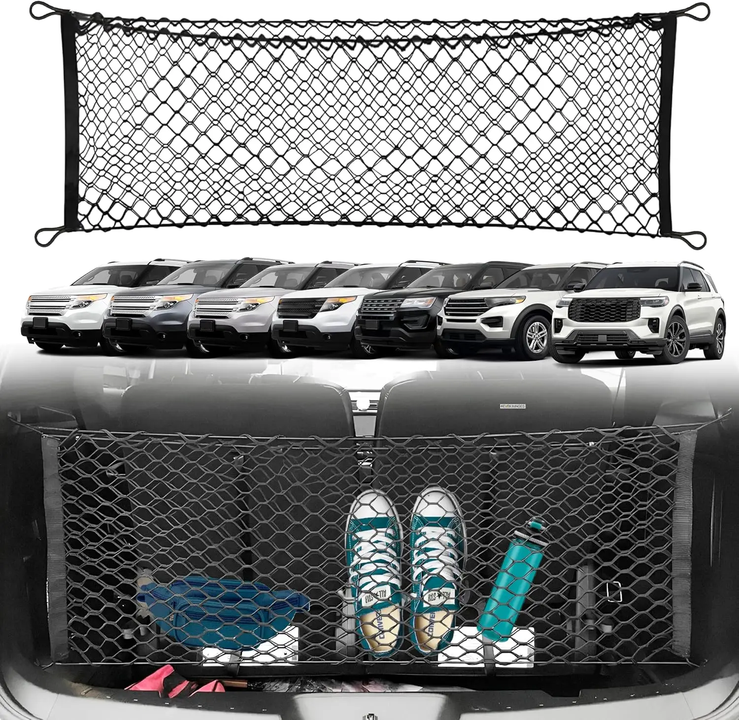 

Elastic Trunk Mesh Cargo Net for Ford Explorer 2011-2025 - Premium SUV Organizer & Storage