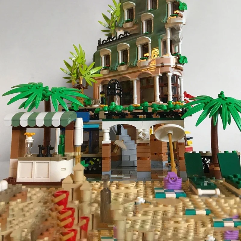 542pcs MOC Boutique Strand Modulair Modulair Model Bouwstenen Architectuur DIY Idee Onderwijs Baksteen Kerstcadeau Speelgoed Kinderen