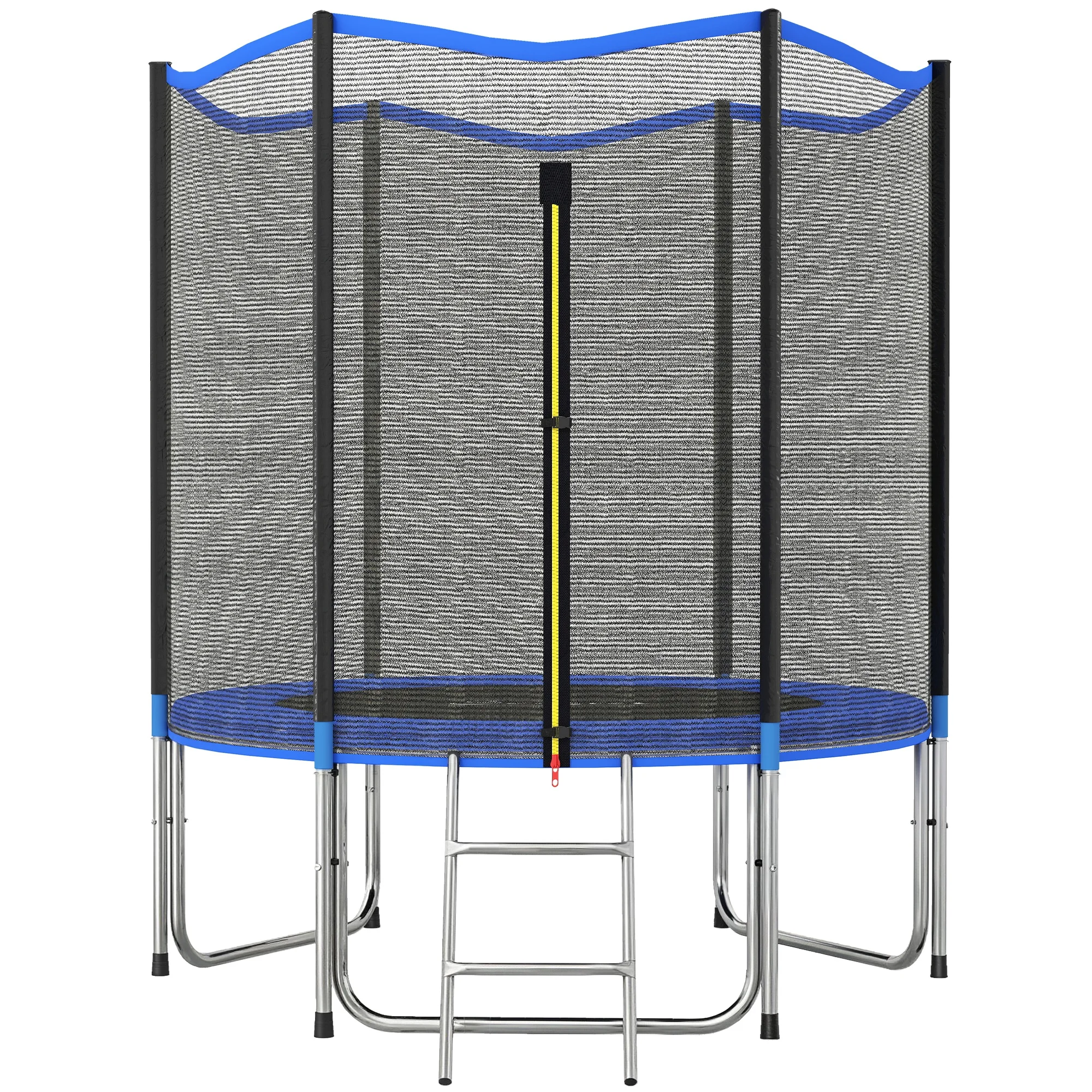 Sportnow Kindertrampoline voor buiten met veiligheidsnet en blauwe ladder