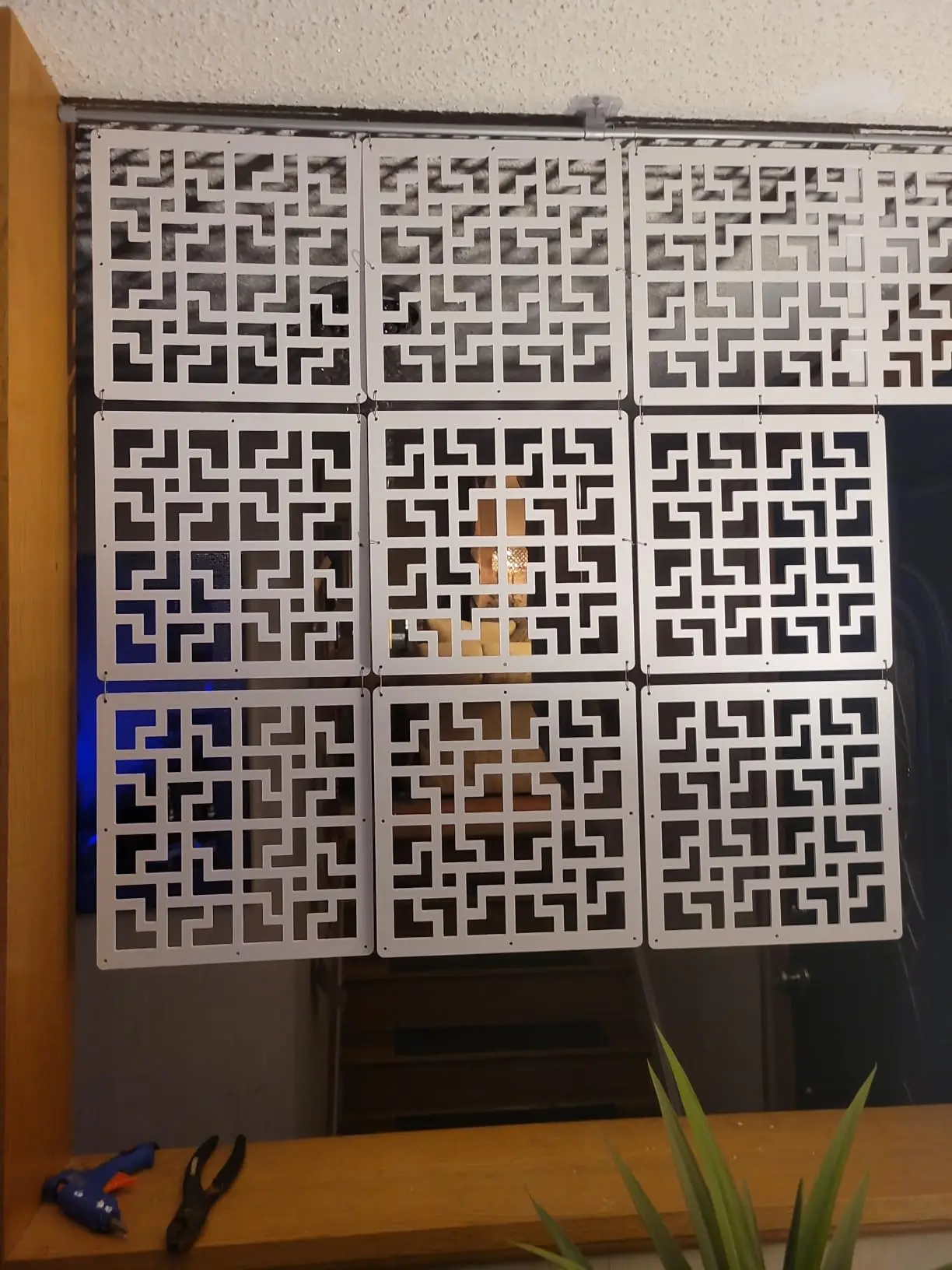 12pcs Pack Hanging Room Divider Screen Hanging Panel for Living Dining Study Room Home Hotel Office Bar Decoration 29x29cm