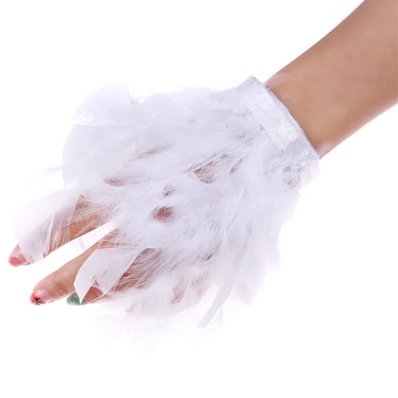 1Pc Ostrich Feather Cuff For Women Feather Cuffs For Wrist Elegant Feather  Bracelet Nail Photo Cuffs Shirts Cuffs With Feather